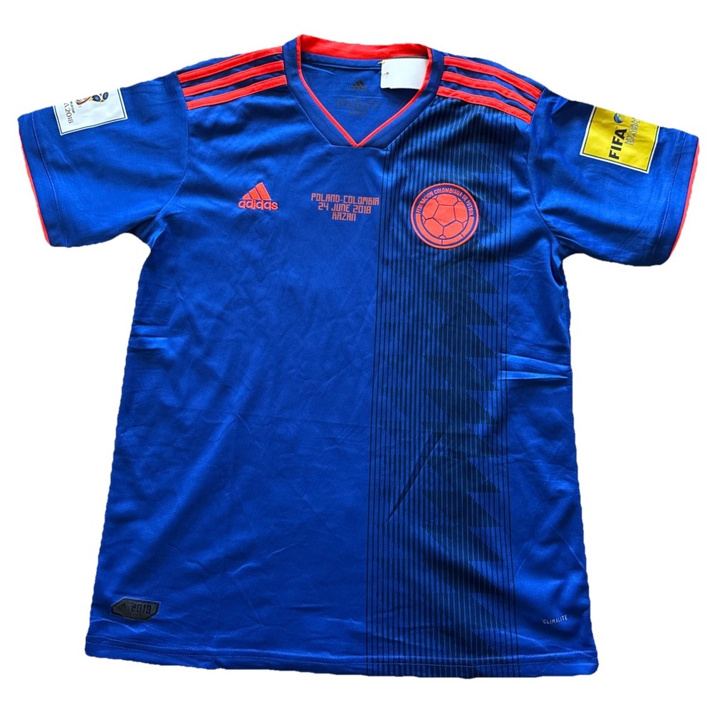 Adidas Colombia 2018 World Cup Jersey‎ Poland Match Kazan Blue Men's L